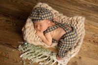 foto noworodka ubranko w kratę