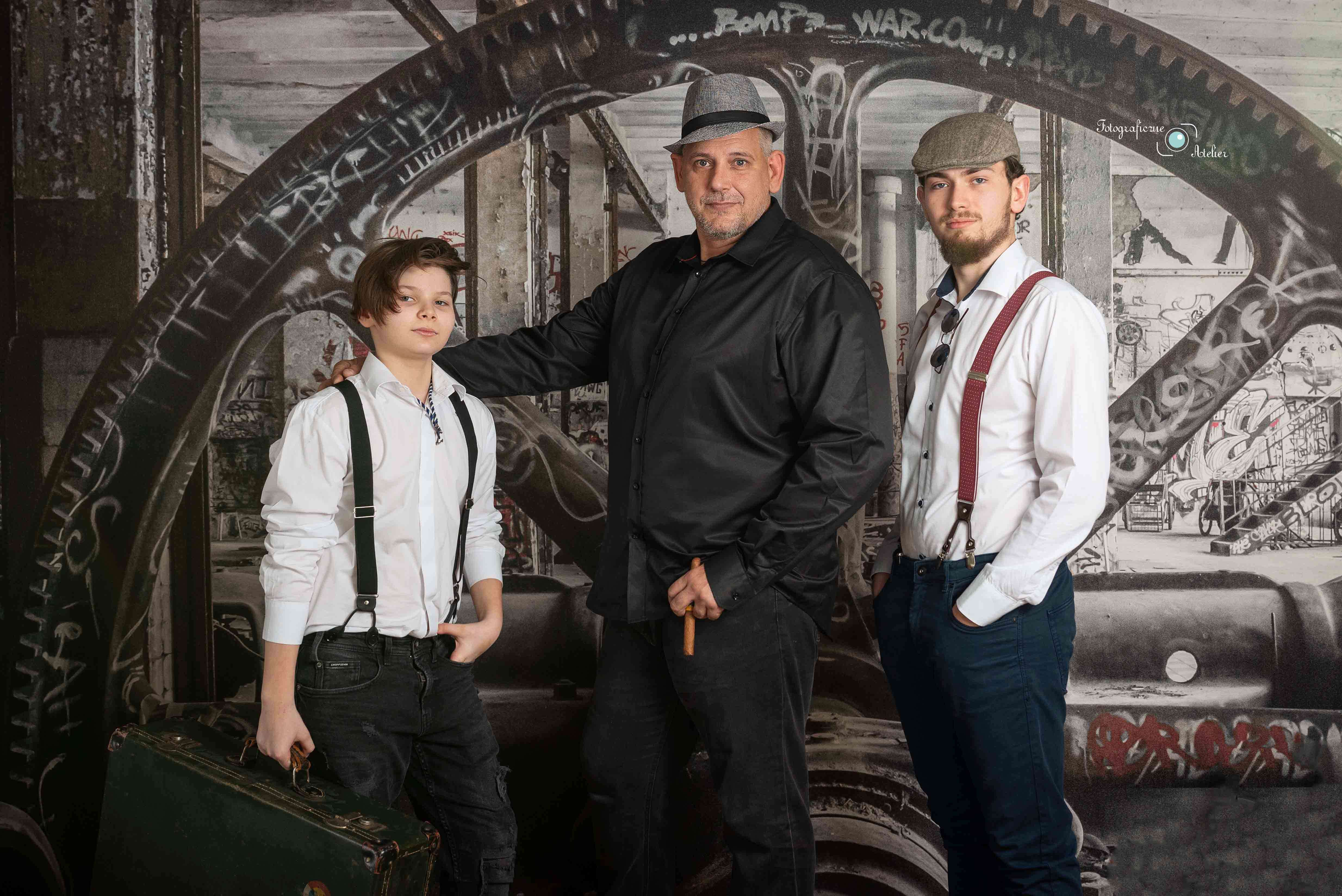 sesja retro ojciec i syn