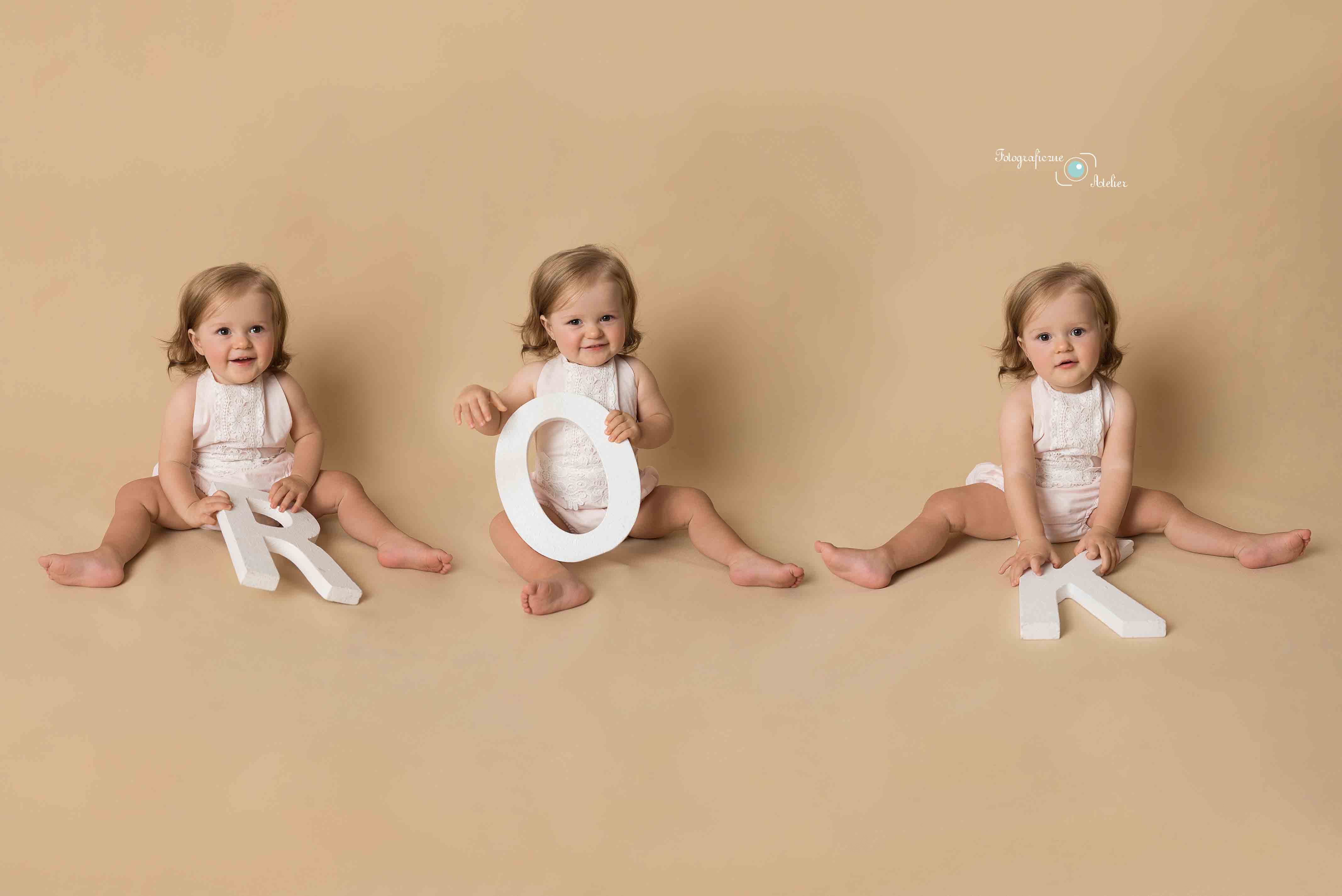 Sesja roczkowa połączenie 3 zdjęć