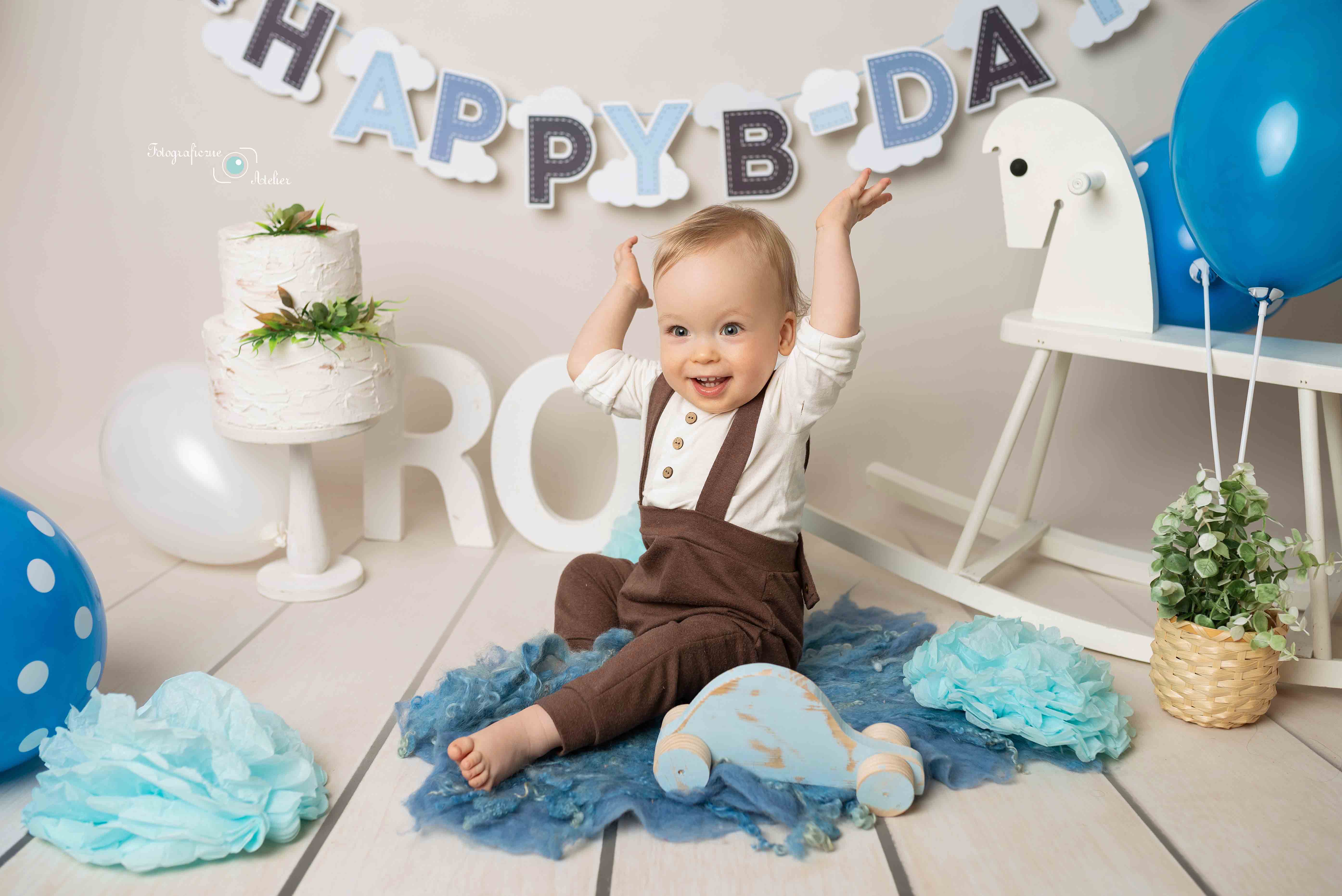 niebieska sesja roczkowa Poznań