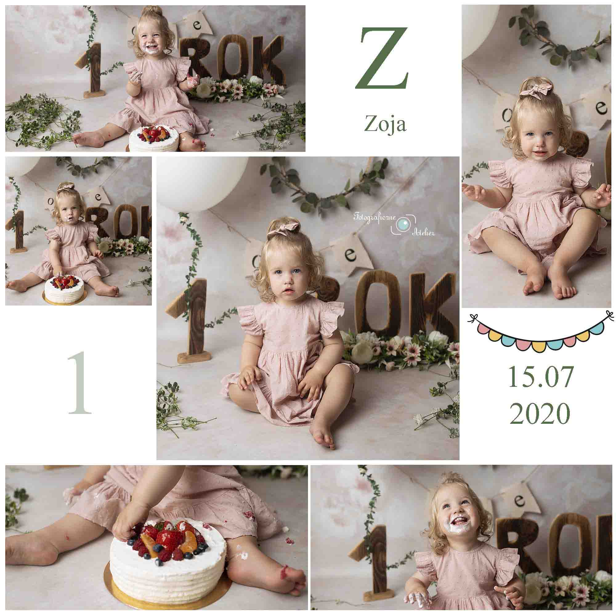 Kolaż urodzinowy boho dziecięcy