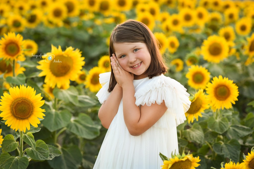 sesja w słonecznikach dziewczynka
