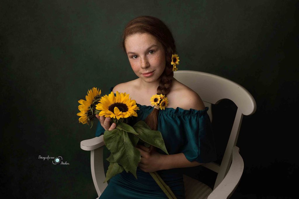sesja portretowa słoneczniki dziecięca